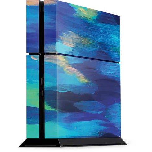 Ocean Blue Brush Stroke by Etta Vee PlayStation PS4 Skins
